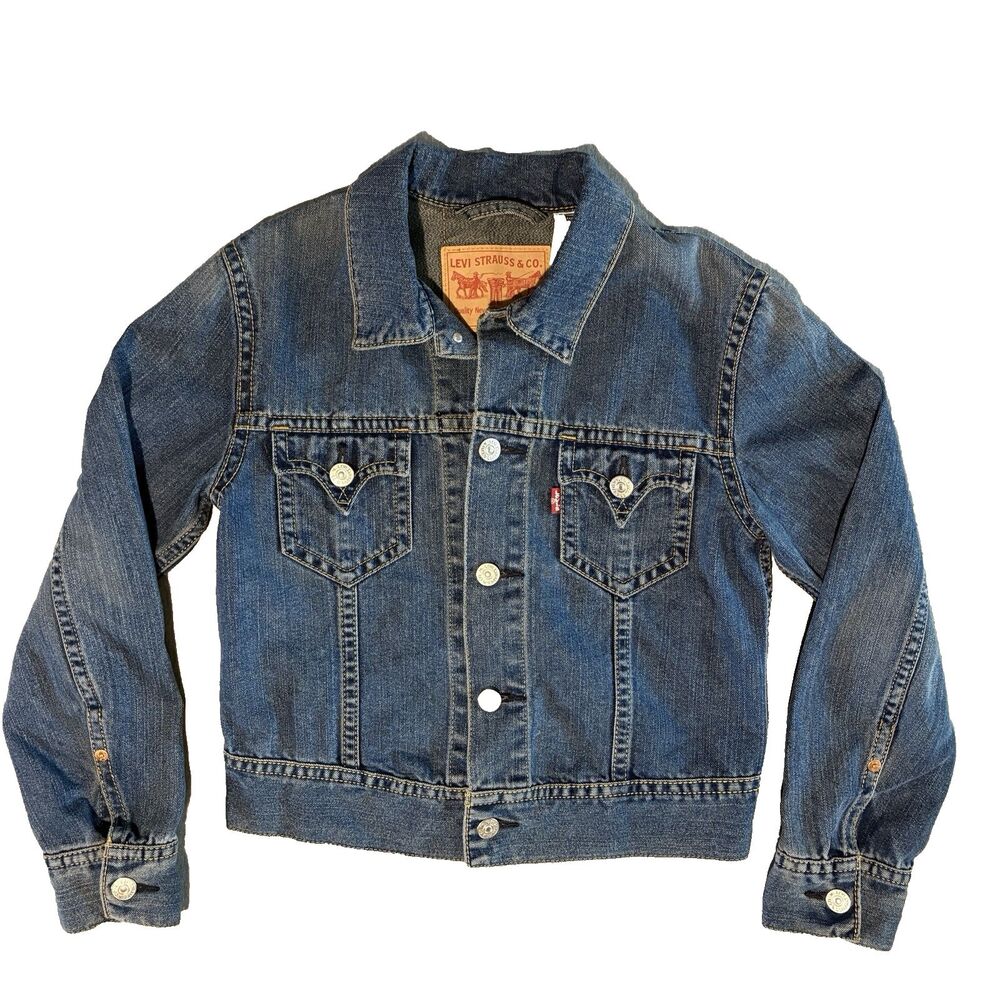 Levis Womens Type 1 Jean Jacket Large L Blue Denim Coat Vintage 2003 Trucker